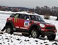 Roll Out im Schnee: Der MINI für die Wüste. Foto Monster Energy X-raid Team/Auto-Reporter.NET